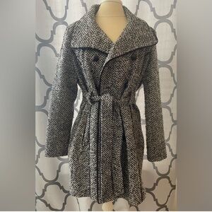 Guess Black and White Trench Coat